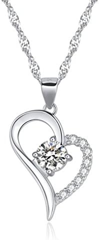 Fine Jewelry Sterling Silver Heart in Love Charm Pendant Necklace, 18 inches (Style 4)