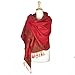 Paskmlna Border Pattern Double Layered Reversible Woven Pashmina Shawl Scarf Wrap Stole (#02red)