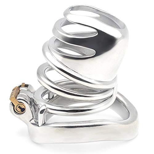Device Bōñdāgē Cage Toy Men Stainless Steel Cǒck Cage Lock Ring Protective Device Hypoallergenic Silver T-Shirt Belt – Private Package Anti-Off Lock Ring (Size : 40mm)