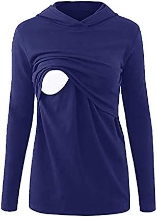 Maternity Blouse Sunday77 Breastfeeding Hoodie Loose Solid Plus Size Nursing Baby Ladies Tops Shirt Tee for Pregnant Women