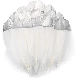 THARAHT 60pcs White Goose Feathers Natural Bulk 6-8