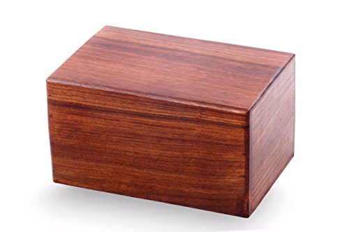 MEMORIALS 4U Solid Rosewood Economy Plain Handcrafted Wood Urn - Large, Wooden Urn