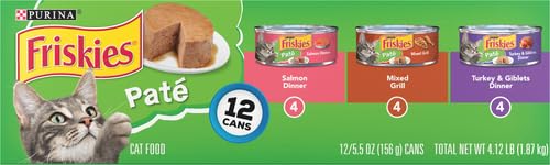 FRISKIES WET CAT FOOD, FRISKIES PATE, 3-FLAVOR VARIETY PACK, 5.5-OUNCE CAN, PACK OF 12