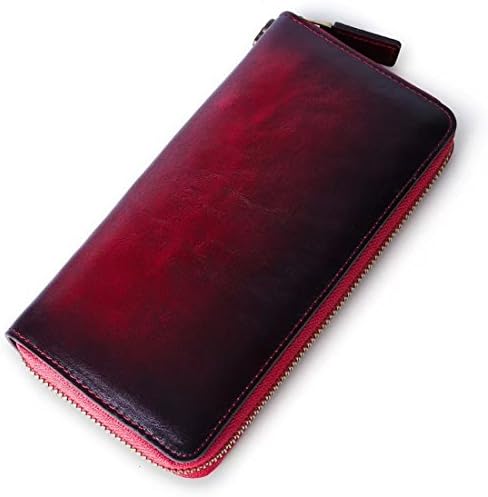 Women RFID Blocking Wallet Genuine Cow Leather Zip Around Clutch Large Travel Purse