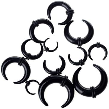 Imixlot 6 Pair Acrylic C shape Pincher Tapers Septum Buffalo Taper Expander Pierced