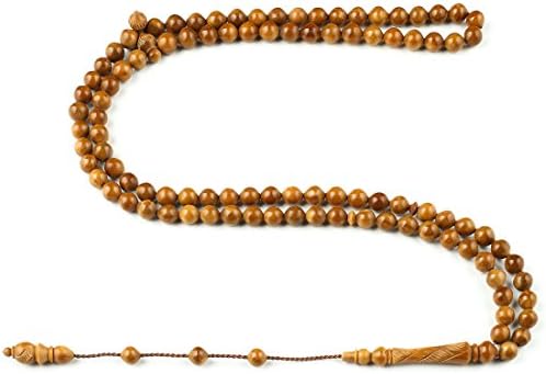InfinityBead Handcrafted Islamic Prayer Beads- Hand-carved spiral engravings (8mm) - Kuk- Coquille- Sibha- Tesbih- Islam