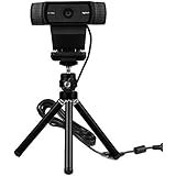 Lightweight Mini Webcam Tripod for Logitech Webcam C920 C922 Small Camera Tripod Mount Cell Phone Holder Stand (Black)
