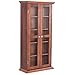 Tangkula Multimedia DVD/CD Storage Cabinet, Wooden Media Storage Cabinet, Multi-Functional Home Furniture Media Storage Tower with Tempered Glass Door, Brown