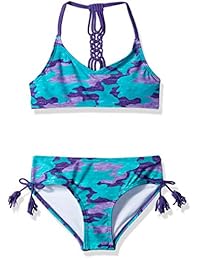 Kanu Surf traje de baño de 2 piezas con cuello en V de sauce para niñas