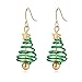 Christmas Tree Dangle Hook Earrings, Holiday Party Drop Earrings, Festival Gift Idea, Thanksgiving Themed Earrings, Small Cute Christmas Costume Jewelry for Women Girls, Handmade Xmas Tree Earrings