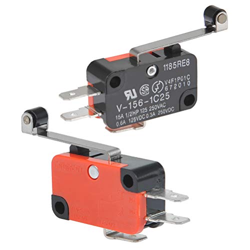 BUYGOO 6Pcs V-156-1C25 Micro Limit Switch with Hinge Roller Momentary ...