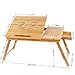 Laptop Desk Tray,Breakfast Serving Bed Tray, Computer, Notebook, Ipad, Book Holder & Stand, Adjustable & Foldable with Flip Top and Drawer, 100% Bamboo – by Ybj-akethumb 4
