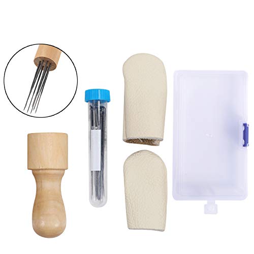 Needle Felting Tool Solid Wood Handle Felt Stitch Punch Tool 10pcs Wool