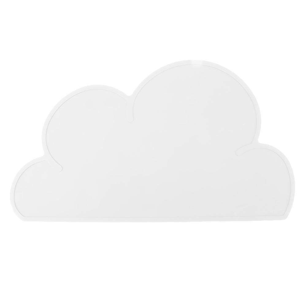 Cloud Shape Pet Place Mat Puppy Food Bowl Mat Silicone Placemat 18.43 * 8.98in (white)