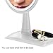 RUIXINLI Makeup Mirror with Rechargeable LED Lighting (USB Charger) - Round Shaped Touchscreen Dimmable LED light Vanity Mirror (White)