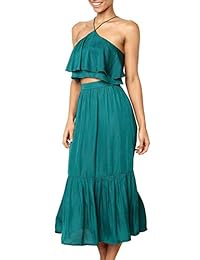 BerryGo - Conjunto de falda maxi con volantes, estilo casual, 2 piezas, para mujer