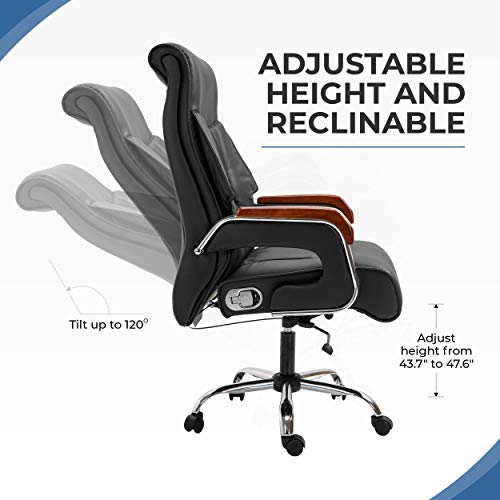 Halter Executive Office Chair High Back Reclining Executive Desk Chair, Bonded Leather