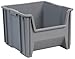 Akro-Mils 13018 Stak-N-Store Heavy Duty Stackable Open Front Plastic Storage Container Bin, (17-1/2-Inch x 16-1/2-Inch x 12-1/2-Inch), Gray, (2-Pack)
