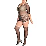 Angelina Three Quarter Sleeve Fishnet Bodystocking