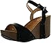 Refresh Mara-06 Womens Ankle Strap Comfort Wide Band Platform Wedge Sandals, Black, 8