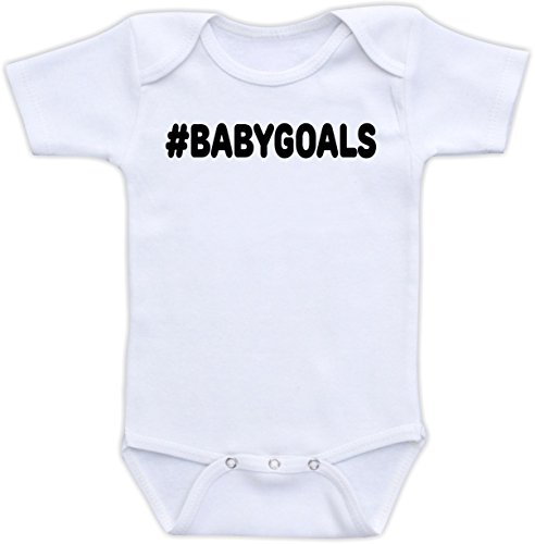 Baby Goals - Funny Gender Neutral Unisex Baby Outfit Baby Boy or Girl (6M Short Sleeve Bodysuit)