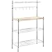 Metal Baker's Rack Organizer Stand Shelf Kitchen Microwave Cart Storage Countertop Dorm Microwave Stand Kitchen Storage Shelving with Cutting Board Microwave Shelf Hooks for Kitchen NSF Certification