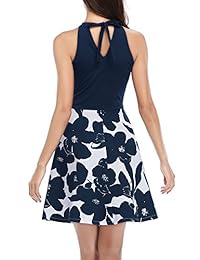 MSBASIC Vestido de cóctel para dama con cuello halter y hombros descubiertos