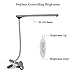 CeSunlight LED Clip on Desk Lamp, Bed Headboard Light with Clamp for Reading, 3000K – 6500K Color Temperature Setting, Stepless Brightness Control, Long USB Cord and AC Adapter Included(Brown)