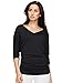Made By Johnny MBJ WT1036 Womens V Neck 3/4 Sleeve Dolman Top with Side Shirring XXXL Black