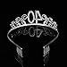 Frcolor Crystal Birthday Tiara,Rhinestone 40th Birthday Crown Princess Queen Party Headband for Women Girls (Silver)