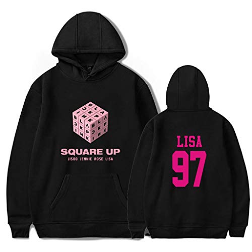 JAGENIE Women Unisex Pullover Hoodies Sweatshirts Letters Print Kpop for Blackpink Fans A L