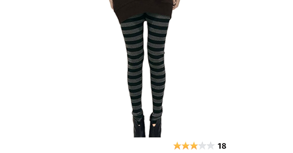 black and grey striped leggings