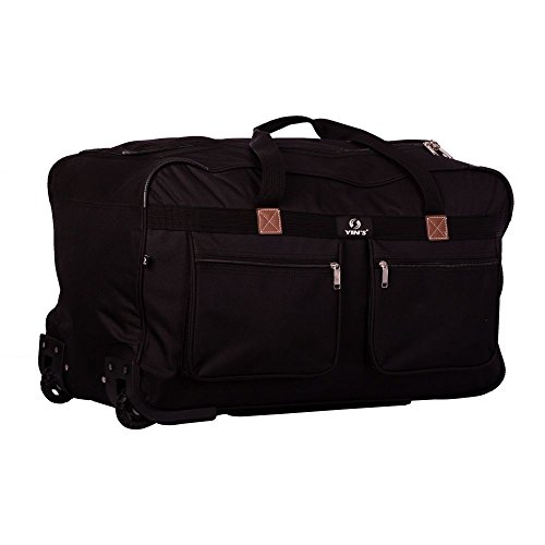 Mala Sacola Viagem c/Rodinhas, Puxador e Alças P 22" Preta Yins Ys1014