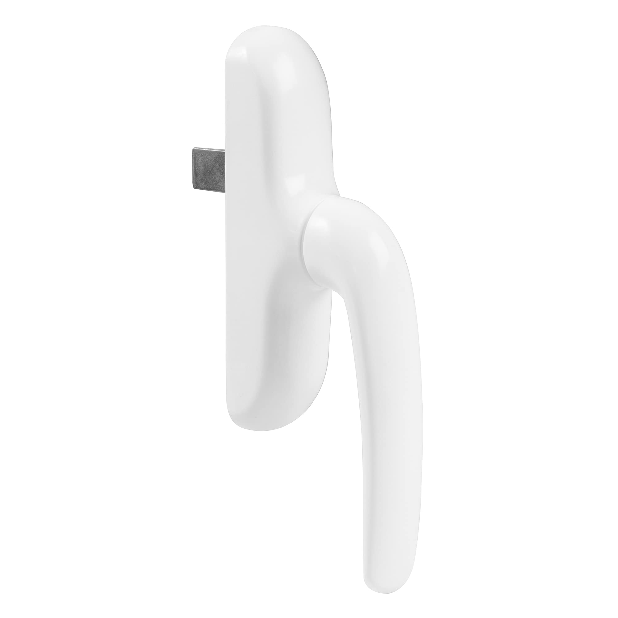 Amig - Swinging Window Handle | Simple Modern Design | Aluminum Base, PVC Cover | Reversible Use | Safety Closure, White, Aluminum Plastic