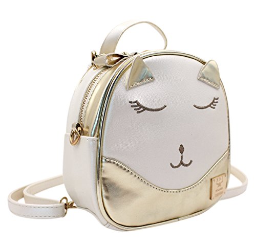 Eilova Mini Holographic Animal Cat Face School Backpack PU Book Bag Satchel for Women Girl Boy Kid - Thumbnail 3