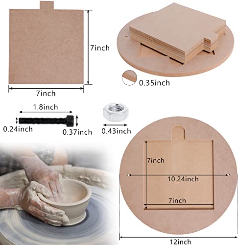 Pottery Wheel Bat System - 12" Round Outer Bat With 6 X 7" Square Inserts & Bat Pins Included