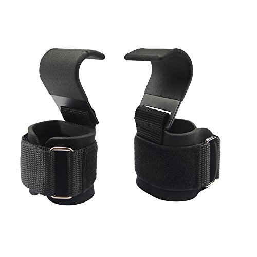 Kingbra Power Weight Lifting Hooks - Weightlifting Strap Hooks with Non-Slip Coating and Cushioned Wrist Wrap for Gym Training Workout Like Deadlift & Shrugs - Comes in Pair - Thumbnail 4
