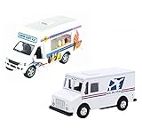 Pullback Action Ice Cream Vending Truck With USPS Truck (2 Trucks (Ice Cream-Usps))
