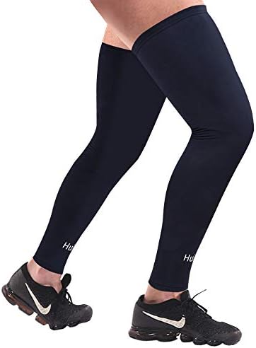 HuiYee Sports Compression UV Long Leg Sleeves for Running Basketball Football Cycling and Other Sports(3 Sizes, 1 Pair)