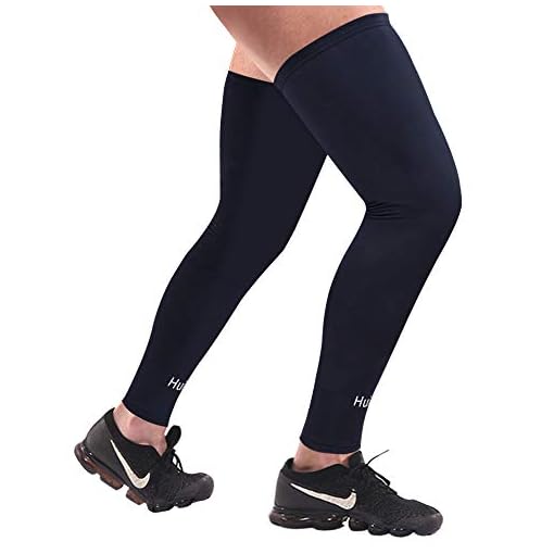 HuiYee Sports Compression UV Long Leg Sleeves for Running Basketball Football Cycling and Other Sports(3 Sizes, 1 Pair)