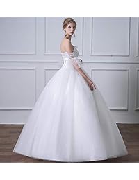 Royal sin Mangas Blanco Perlas Vestido de Novia Tren Vestido de Novia Vestido de Vestido de Novia