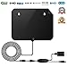 HDTV Antenna,50 Mile Range Digital TV Receiver with Detachable Amplifier, USB power supply and 16.4ft Coax Cable，Indoor TV Antenna Black Upgrated Version(2018 New version,supports formart 1080p,4K)