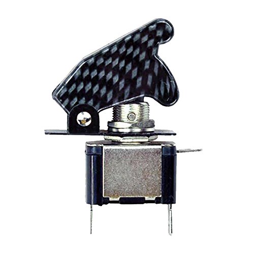 E Support™ 12V 20A Car Boat Carbon Fiber Cover Purple LED Light Push Button Rocker Toggle Switch Racing ON OFF - Thumbnail 3