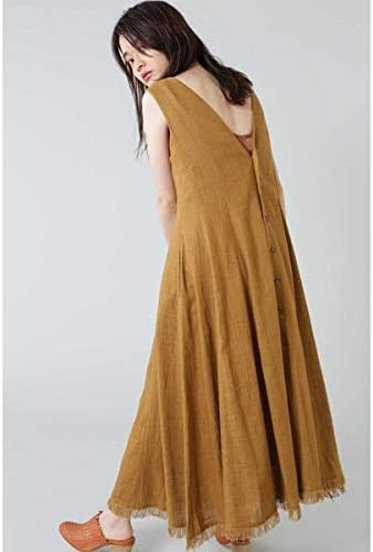 Amazon ローズバッド リネンノースリーブワンピース ブラウン ワンピース チュニック 通販