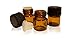 Pack of 24! 1/4 Dram (1 ml) Amber Glass Vial w/Black Screw Cap and Orifice Reducer - Essential Oil Aromatherapy Sample Bottles - by Alternative Apothecary