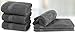 White Classic Luxury Hand Towels | 100% Turkish Cotton Hotel spa Bathroom Towel | 16x30 | 6 Pack | Light Grey