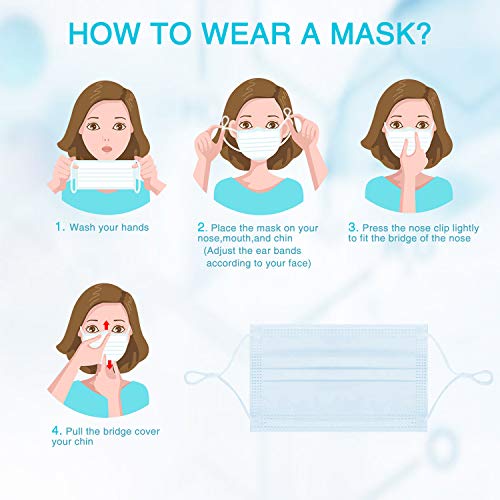 Face Masks, 50 Pack 3-ply masks,TomrickCare Disposable Face Mask