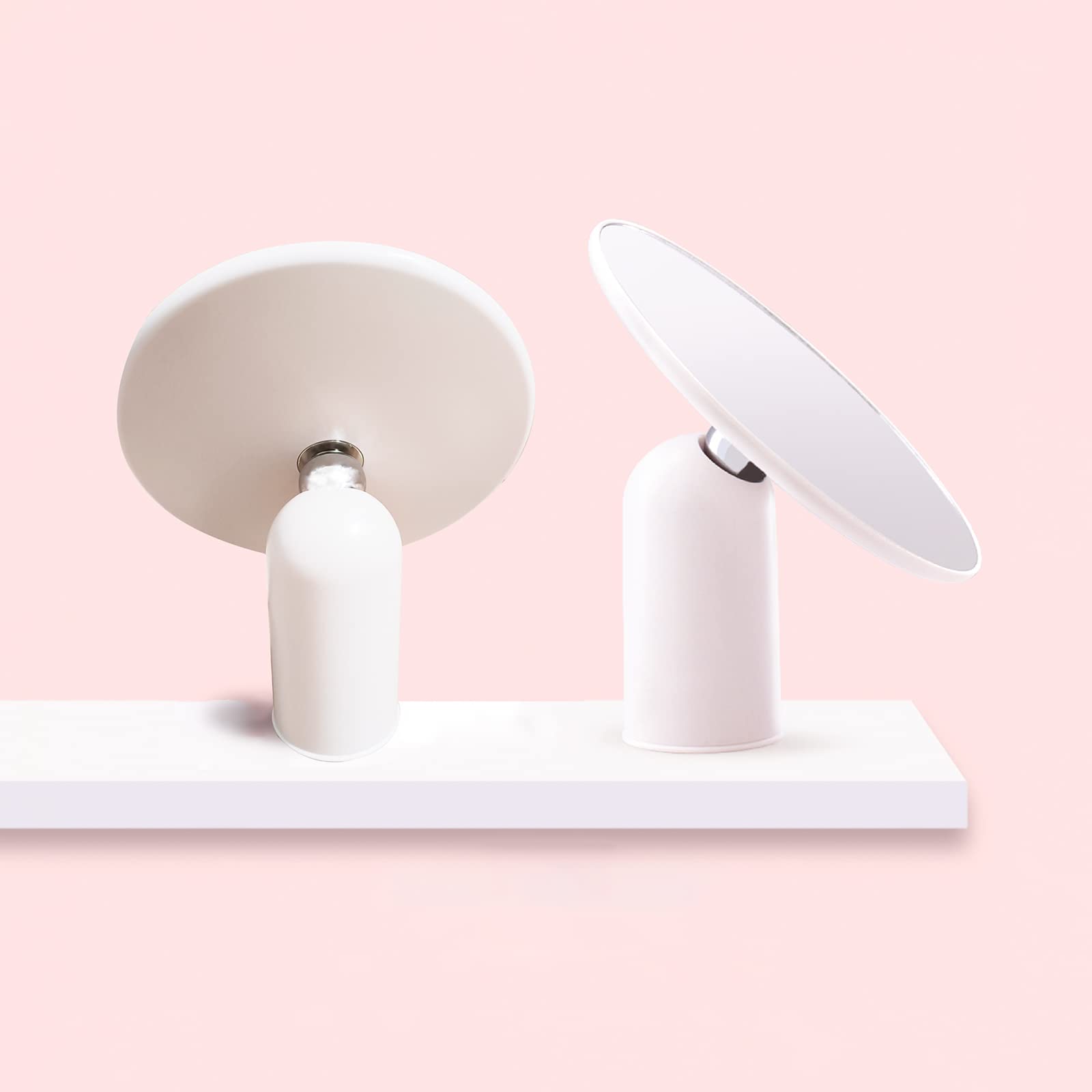 Hosoncovy 360 Degree Rotatable Free Standing Tabletop Makeup Mirror with Stand High Clear Desktop Mirror Round Cosmetic Mirror (White)