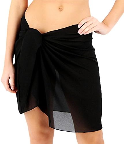 Women's Chiffon Beach Cover up Sarong Multi Wear Canga Swimsuit soft Wrap Ruffle Short &amp; Knee &amp; Long Patterns Pareo Wrap
