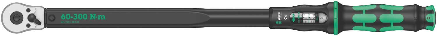 Wera Click Torque C 4 Adjustable Torque Wrench, 1/2" Square Drive, 60 - 300 Nm, 05075623001